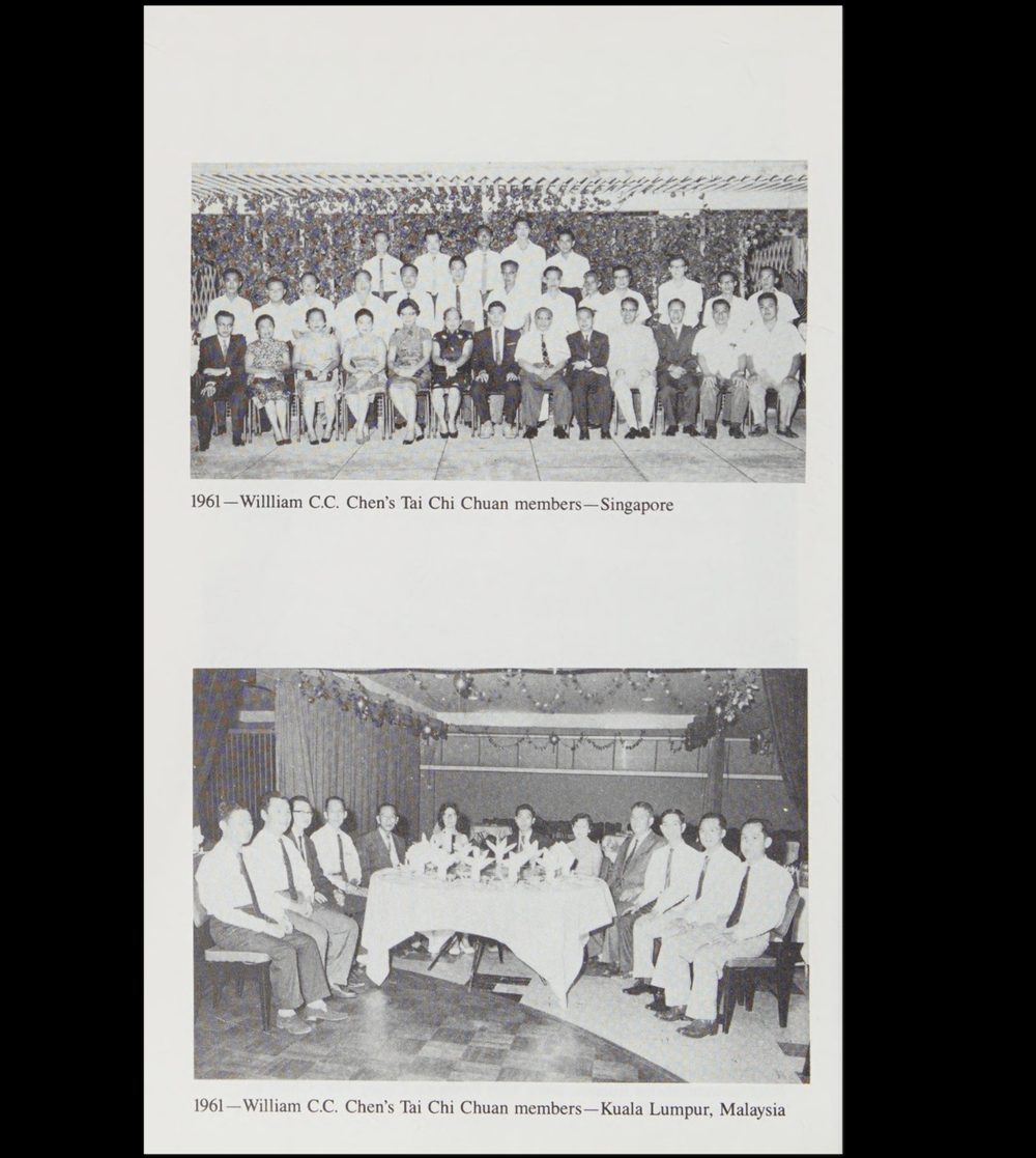 1958 — William C. C. Chen’s Tai Chi Chuan members, Singapore; and his Tai Chi Chuan members, Kuala Lumpur, Malaysia