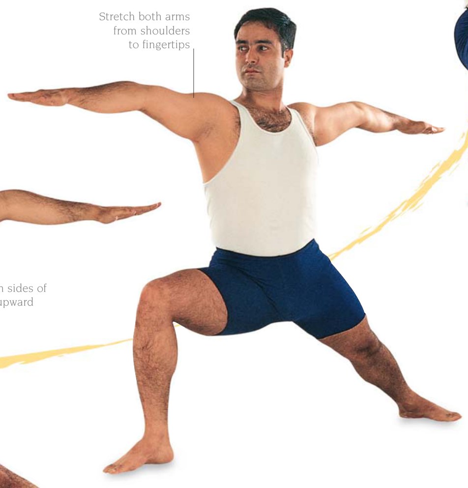 Utthita Trikonasana — trọng lượng không tựa trên lòng bàn tay trái