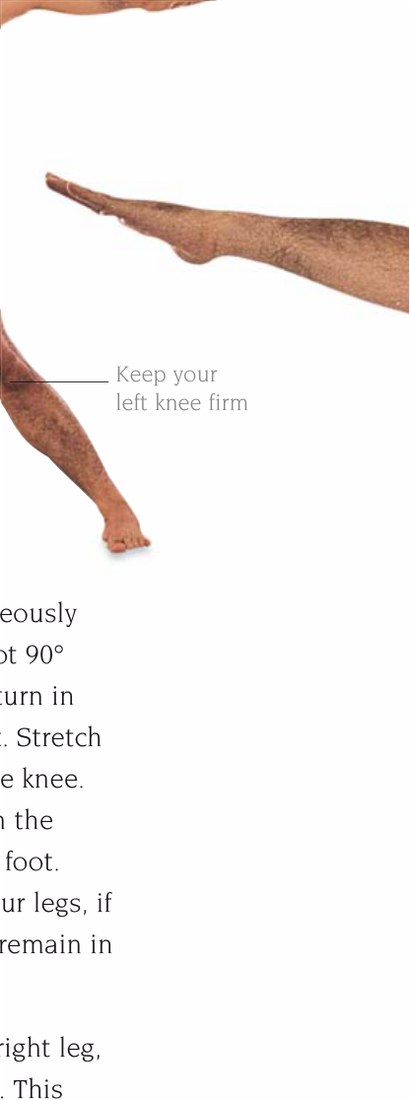 Utthita Trikonasana — cột sống thẳng hàng với sau đầu và xương cụt