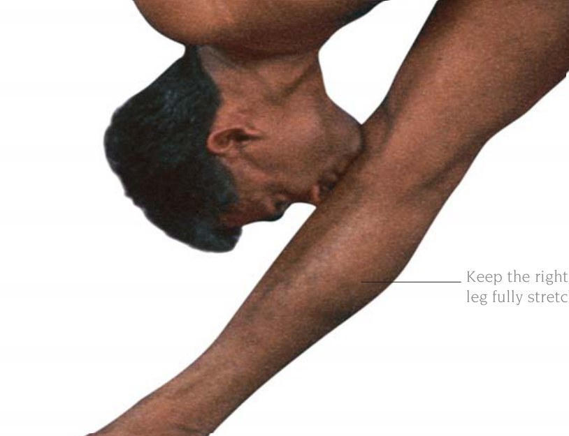 Utthita Parsvakonasana — kéo giãn nách trái, cơ nhị đầu, khuỷu tay và cổ tay