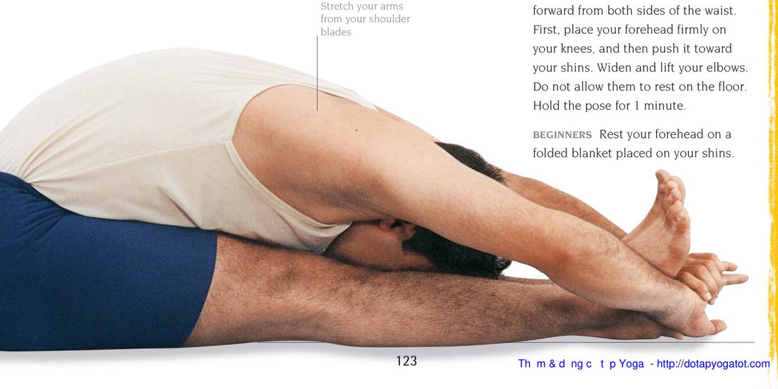 Paschimottanasana — mở rộng khuỷu tay
