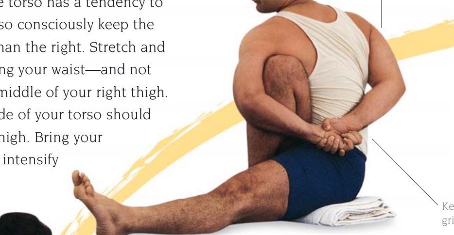 Bharadvajasana — chi tiết thân mình