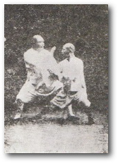 Some rare pictures of Yang Ching-Po practicing Da-lu and San-sau with his student Tien Sou-lin