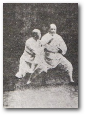 Some rare pictures of Yang Ching-Po practicing Da-lu and San-sau with his student Tien Sou-lin