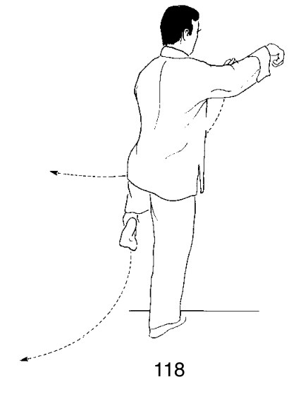 Thức 16 — Tả Hạ Thế Độc Lập, nâng đầu gối phải