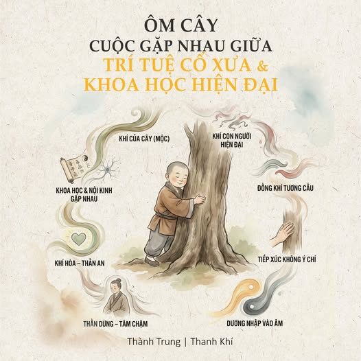 ÔM CÂY - — NƠI KHOA HỌC HIỆN ĐẠI — BẮT ĐẦU NÓI CÙNG NGÔN NGỮ — VỚI TRÍ TUỆ CỔ XƯA